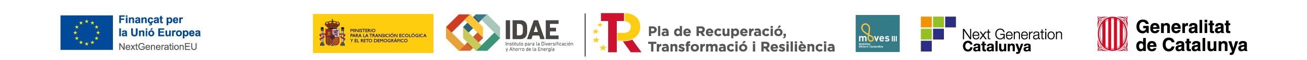 Finançat per la Unió Europea - NextGenerationEU | Gobierno de España - Ministerio para la Transición Ecológica y el Reto Demográfico | IDAE | Plan de Recuperación, Transformación y Resiliencia | MOVES III